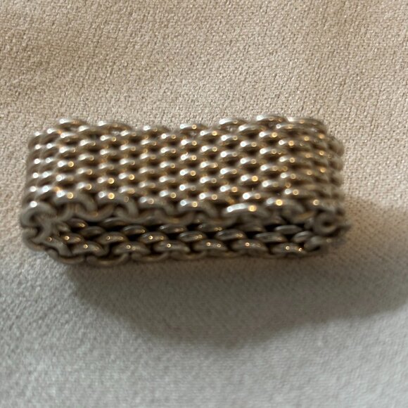 Auth Vintage Tiffany & Co Somerset Mesh Ring Sz 6.5 - Picture 8 of 9